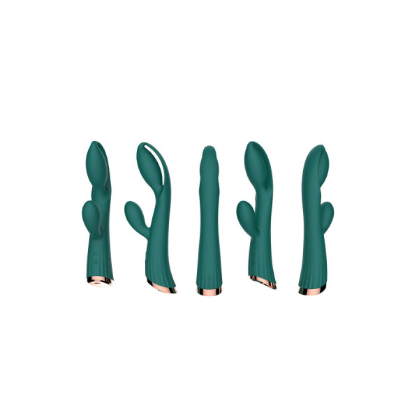 Vibromasseur vert avec stimulateur de clitoris LRIS USB 
